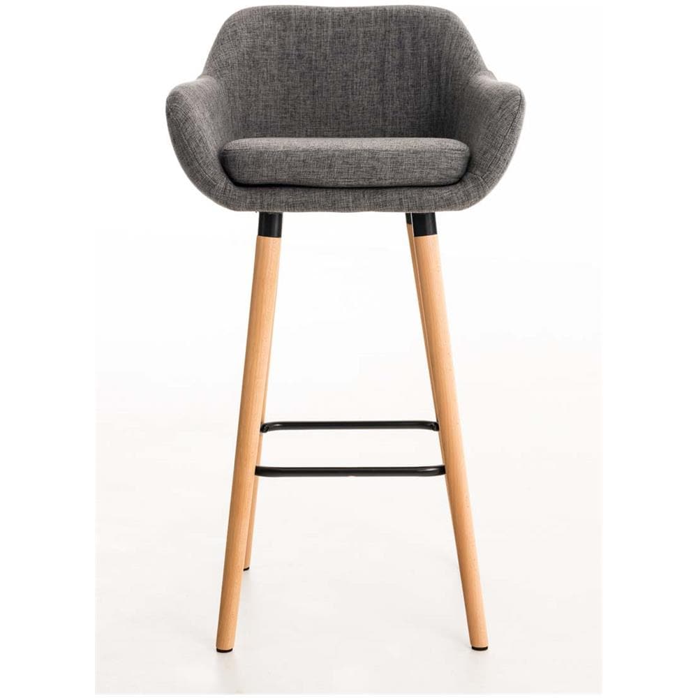 Sgabello Bar Grant Tessuto Sfoderabile I Sedia Alta Cucina Telaio in Legno di Faggio I Sgabello Bancone con Schienale E Poggiapiedi Grigio Chiaro - Foto 2