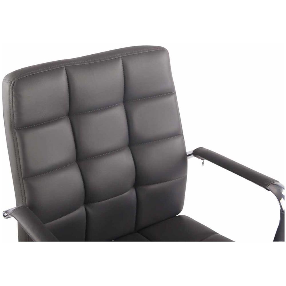 Sedia Ufficio Deli PRO in Similpelle I Sedia Girevole Imbottita E Trapunta I Sedia Scrivania Elegante I Sedia con Braccioli Telaio in Metallo Bianco - Foto 5