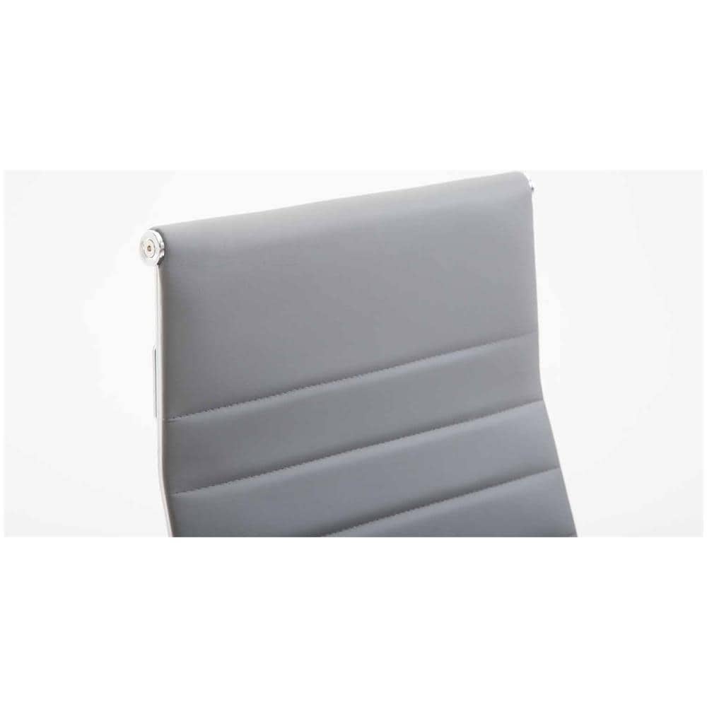 Sedia Ufficio Girevole Kolumbus in Similpelle I Sedia Scrivania Alto Schienale I Sedia Studio Regolabile in Altezza I Sedia con Braccioli Grigio - Foto 5