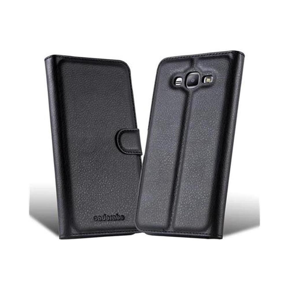 Custodia Compatibile Con Samsung Galaxy J7 2015 In Nero Carbone - Coperchio Protettiva Con Chiusura Magnetica, Funzione Stand E Tasca Per Le Carte - Foto 2