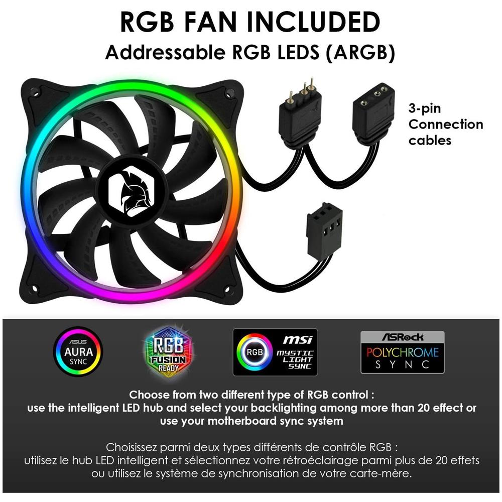 Case Pc Gamer Diamond Argb Mid-tower Atx - Pannello Frontale Diamante Plexiglass E Pannello Laterale In Vetro Temperato - 4 Ventole Led Rgb Direzionabili 120 Mm - Foto 2