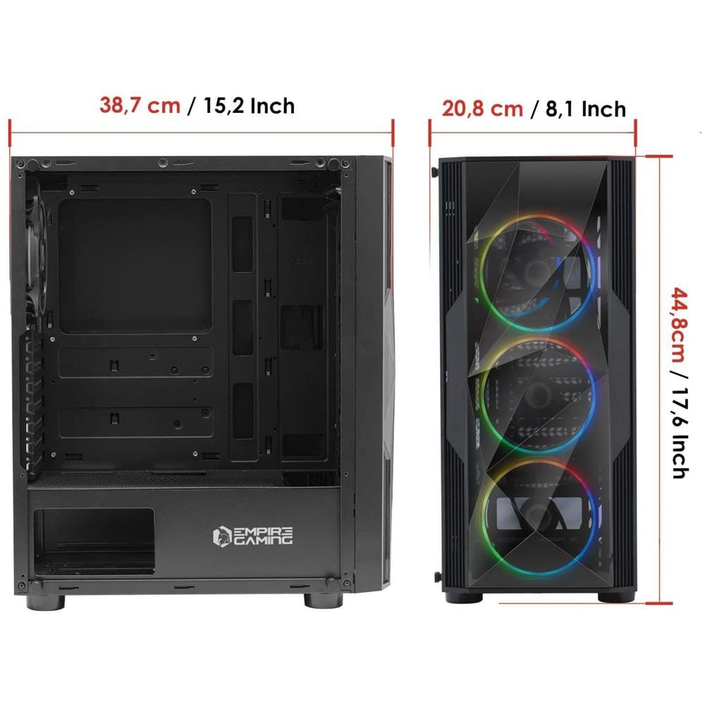 Case Pc Gamer Diamond Argb Mid-tower Atx - Pannello Frontale Diamante Plexiglass E Pannello Laterale In Vetro Temperato - 4 Ventole Led Rgb Direzionabili 120 Mm - Foto 6