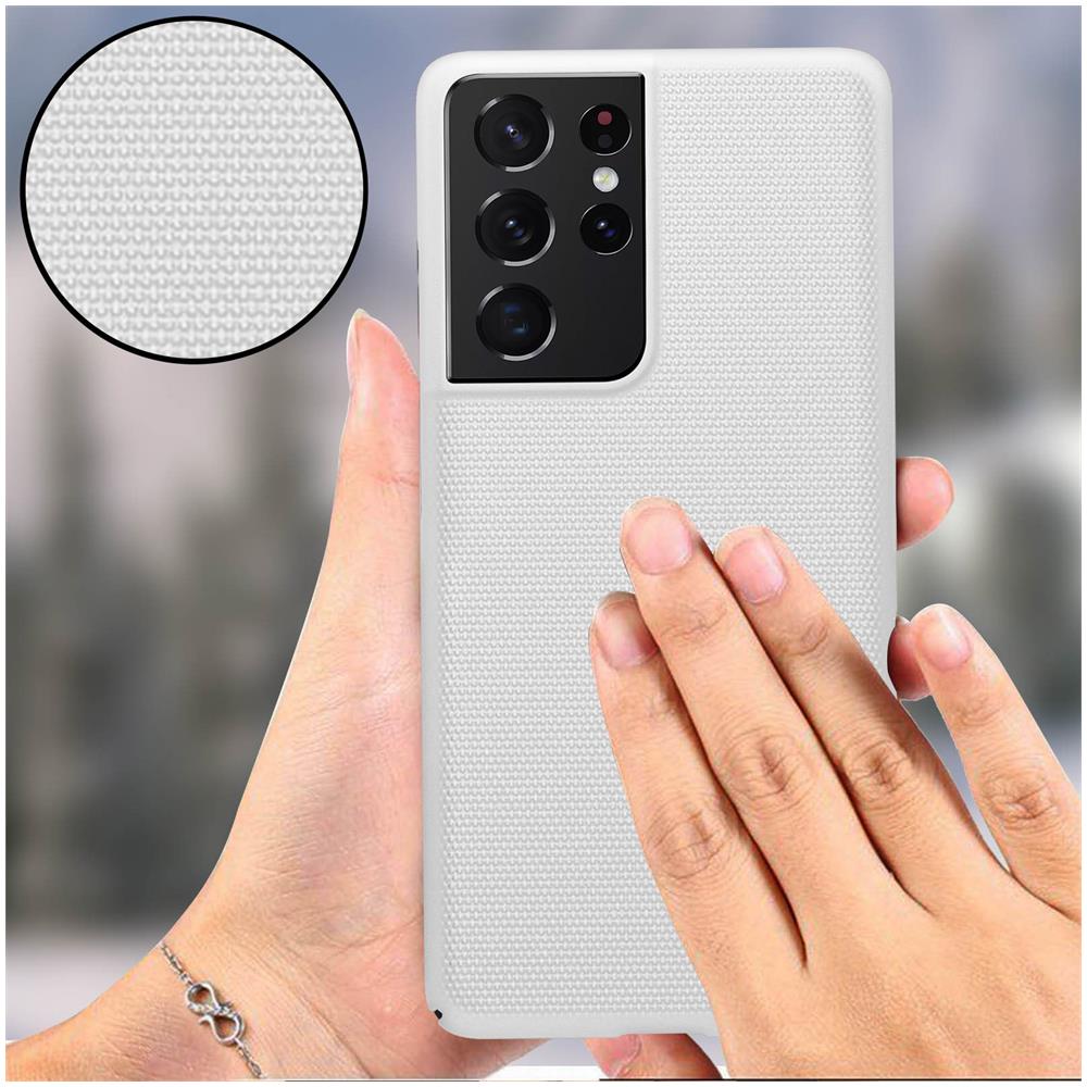 Cover Samsung Galaxy S21 Ultra Super Frosted Shield Stand Video Bianco - Foto 5