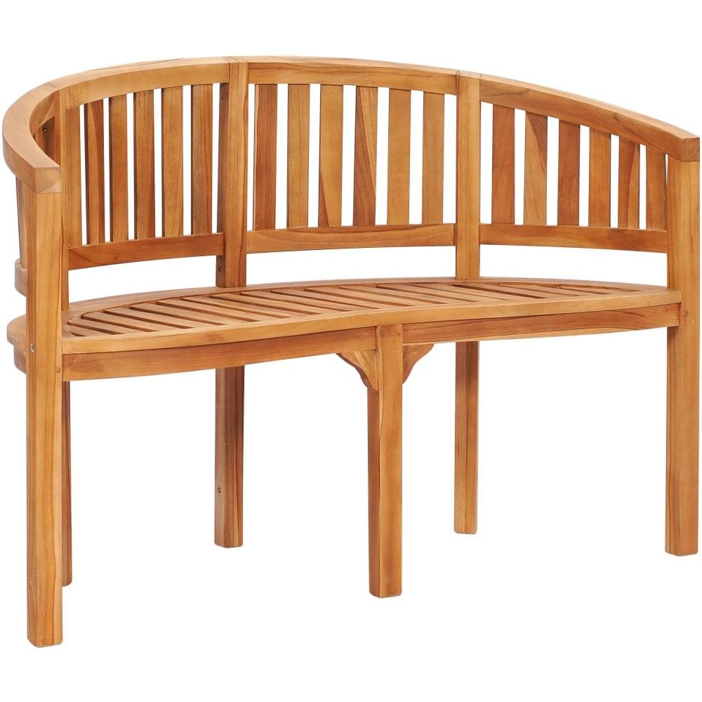 Panchina a Forma di Banana 120 cm in Legno Massello di Teak - Foto 1