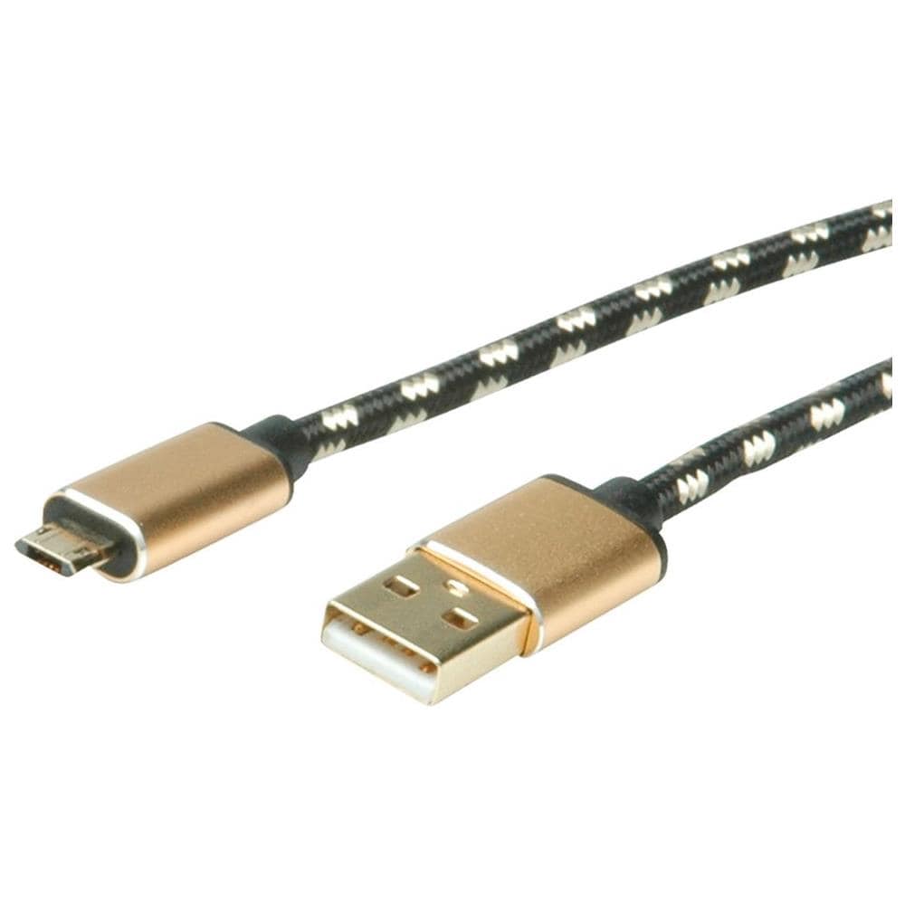 Gold Usb 2.0 Kabel, Typ A St - Micro B St (reversibel), 1,8 M (11.02.8820)  - Foto 2