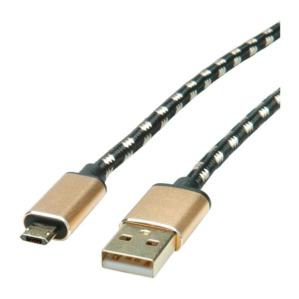Gold Usb 2.0 Kabel, Typ A St - Micro B St (reversibel), 1,8 M (11.02.8820)  - Foto 1