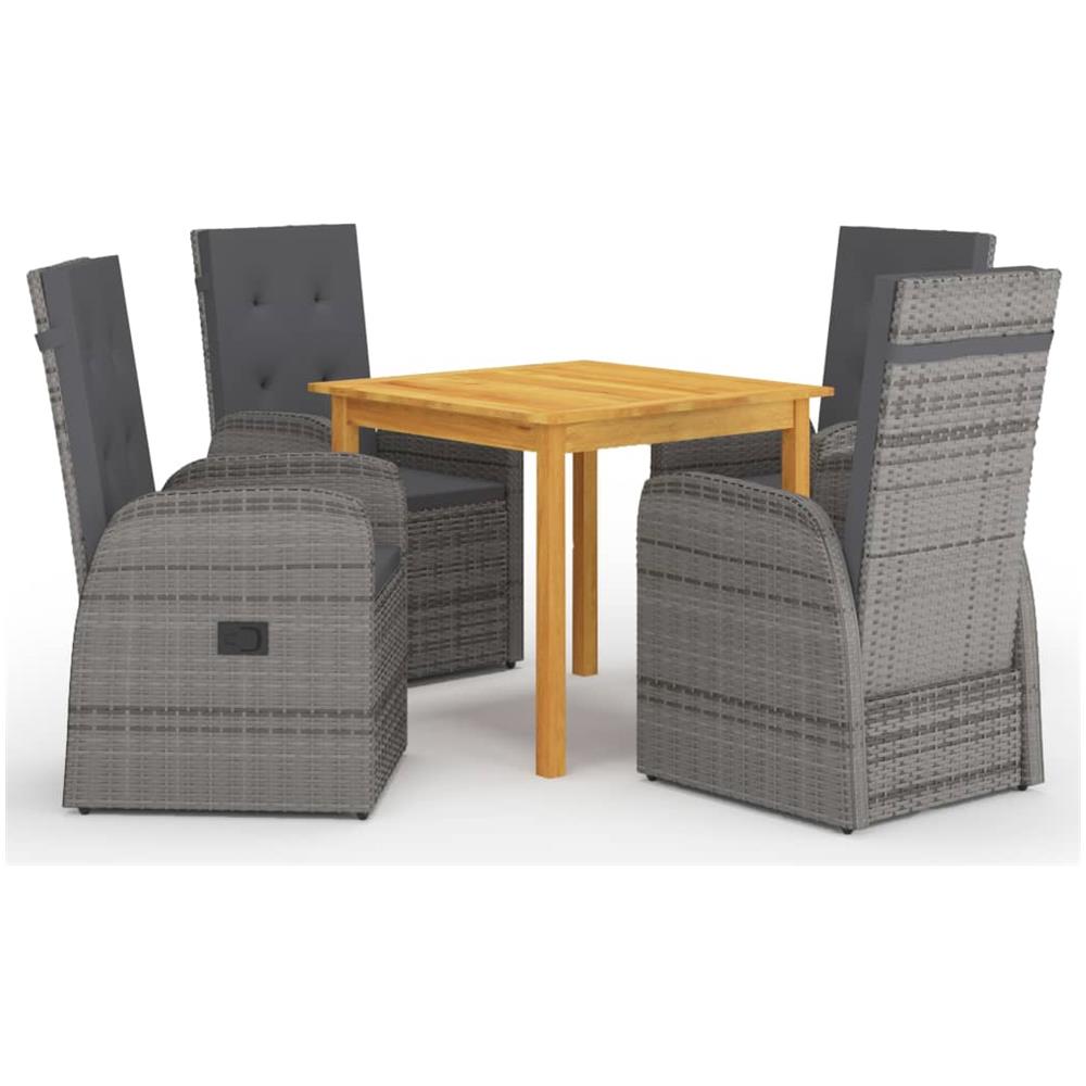 Set Mobili da Pranzo per Giardino 5 pz Grigio - Foto 1