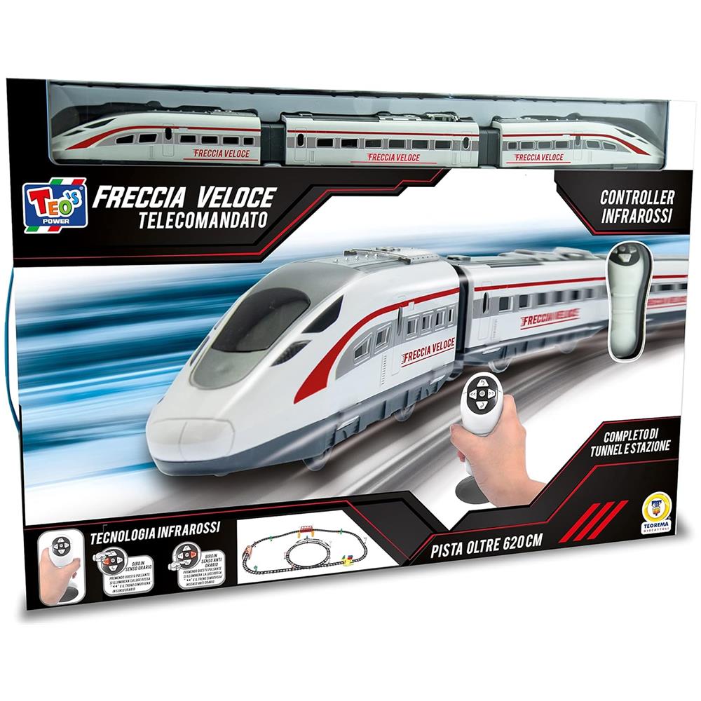 66675 - Treno Freccia Veloce Con Controller A Infrarossi, Scala 1:87, Funzione Avanti E Indietro, Completo Di Tunnel E Stazione, Bianco - Foto 2