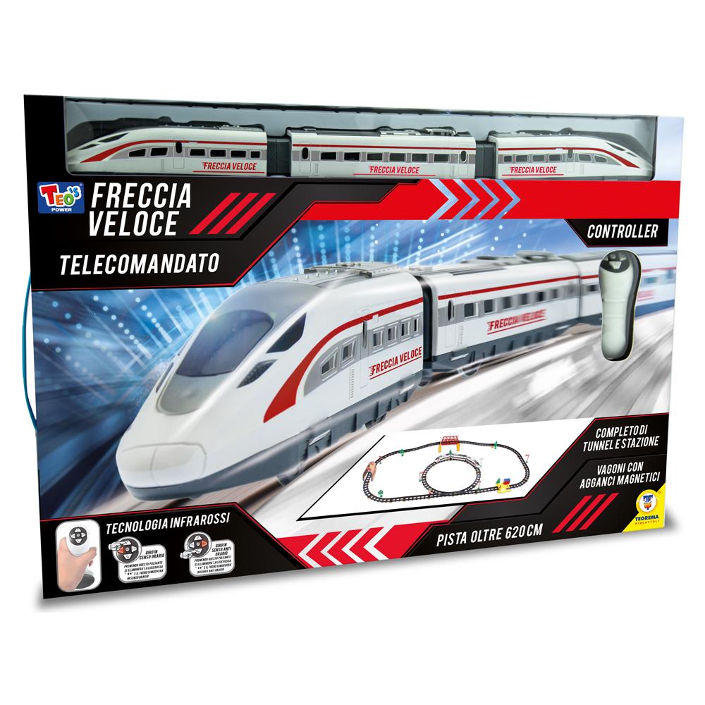 66675 - Treno Freccia Veloce Con Controller A Infrarossi, Scala 1:87, Funzione Avanti E Indietro, Completo Di Tunnel E Stazione, Bianco - Foto 1