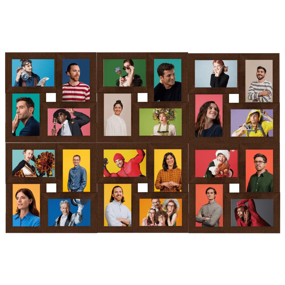 Cornice per Collage 24x (10x15 cm) Foto Marrone Scuro in MDF - Foto 2