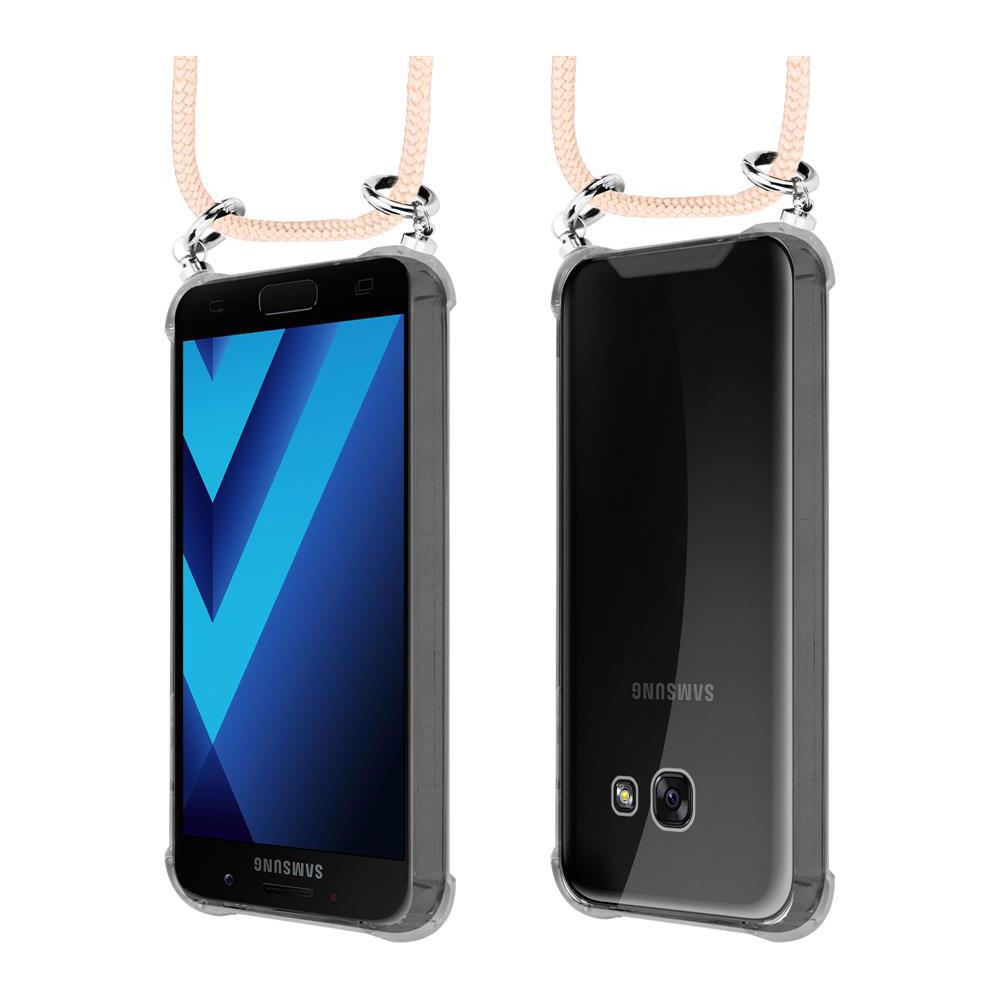 Catena Di Telefoni Cellulari Compatibile Con Samsung Galaxy A5 2017 In Or Rosato A Perla - Coperchio Protettivo In Silicone Con Anelli D'argento, Cinturino In Corda E Custodia Staccabile - Foto 8