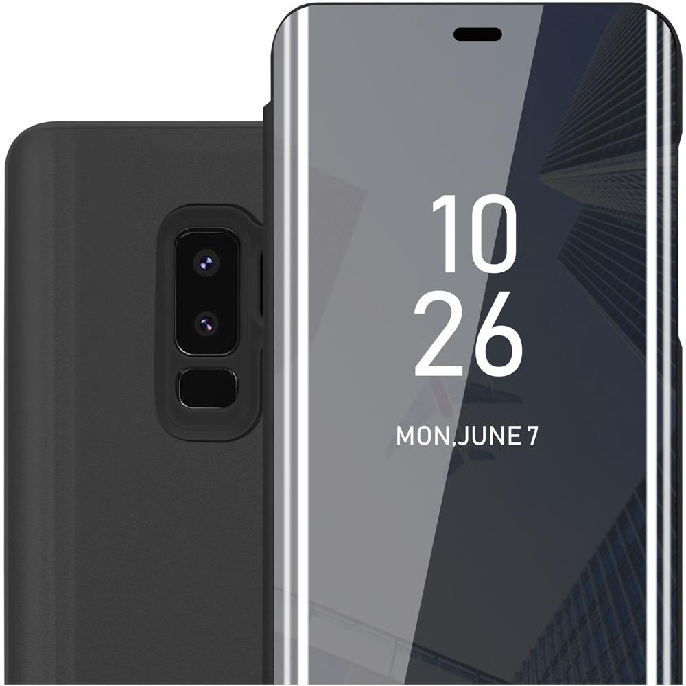 Custodia Compatibile Con Samsung Galaxy S9 Plus In Tormalina Nera - Clear View Specchio Coperchio Protettivo Con Funzione Di Supporto Protezione A 360 Gradi - Foto 1