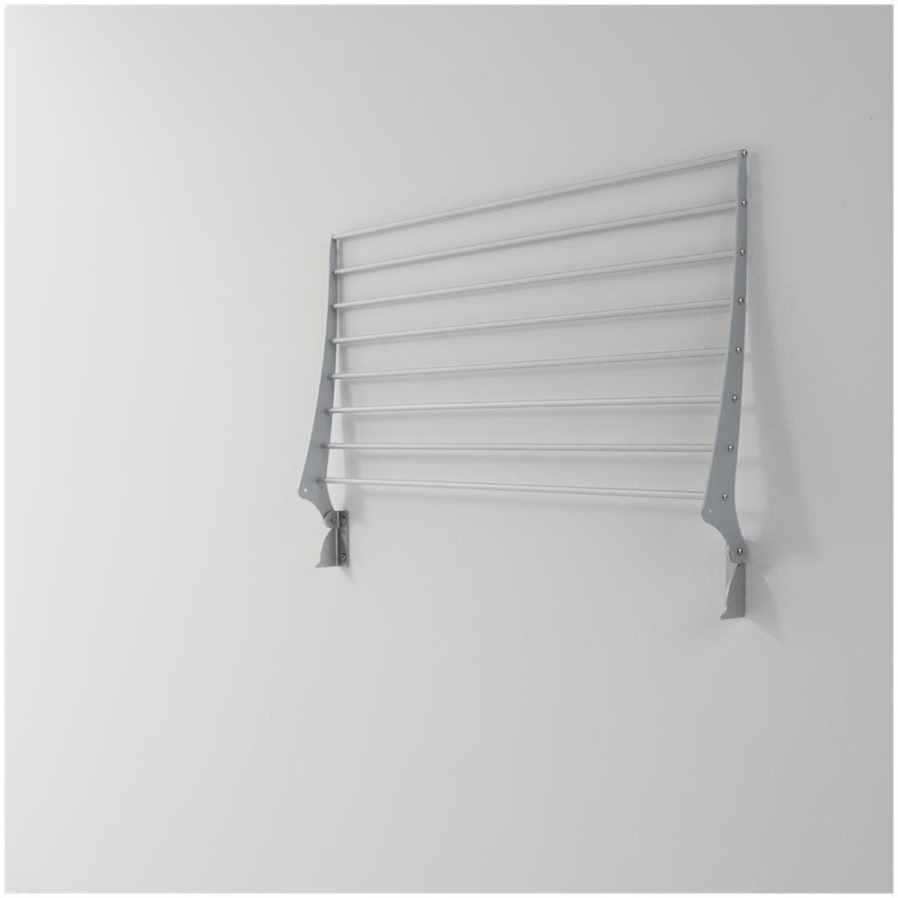 3x Stendino Da Parete, Stendibiancheria A Muro Autoportante, Stendino A Scomparsa In Alluminio E Acciaio 80x50x10 Cm, Foxydry Fold 80 - Foto 2