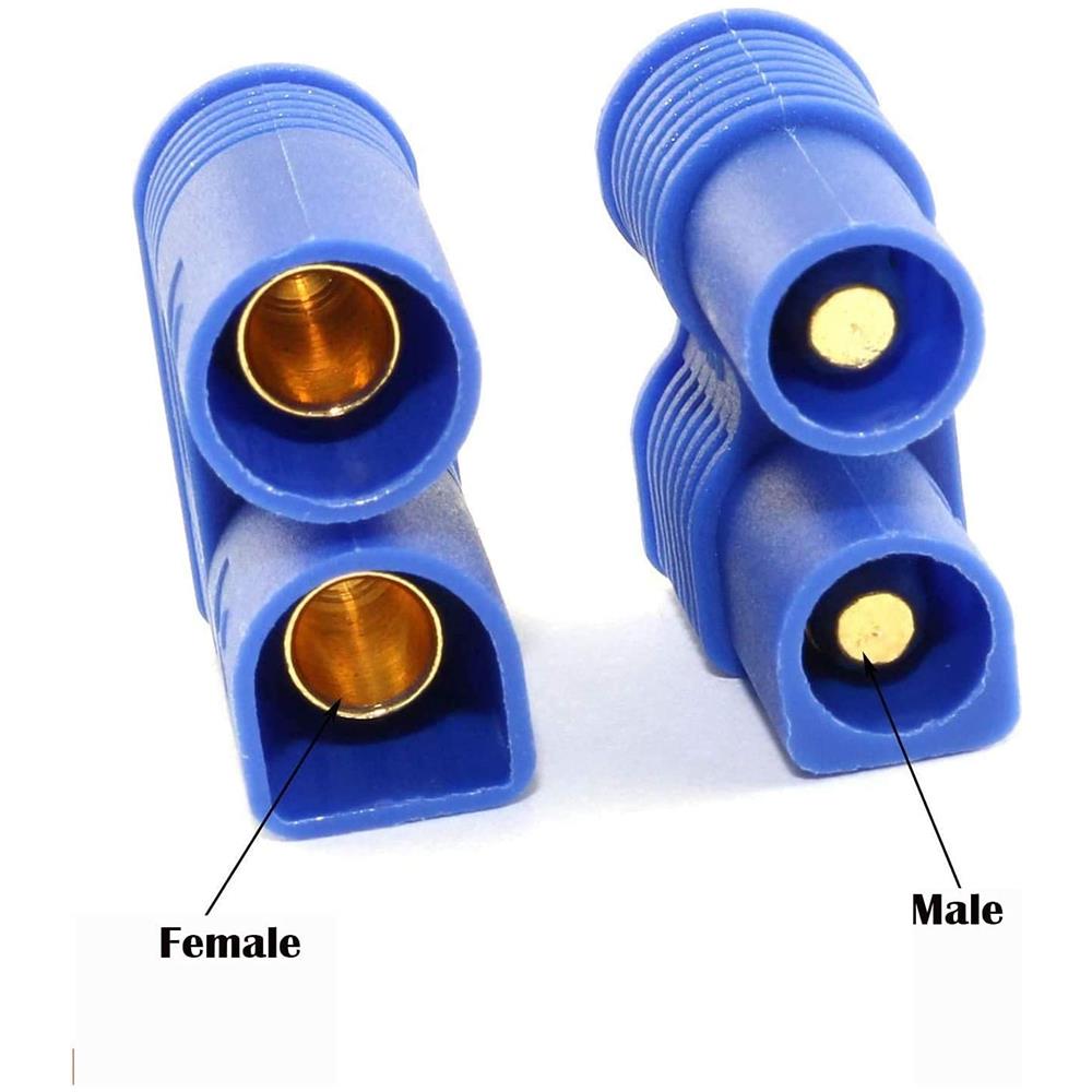 5 Paia Ec3 Di Alta Qualità, Maschio-femmina, Connettori Per Batterie Da Modellismo Rc Lipo, Colore Blu - Foto 2