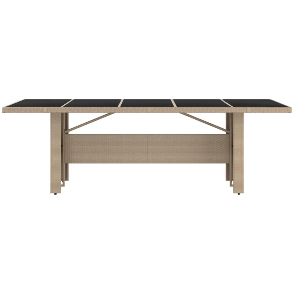 Tavolo Da Giardino Piano Vetro Beige Polyrattan Vetro Temperato - Foto 3