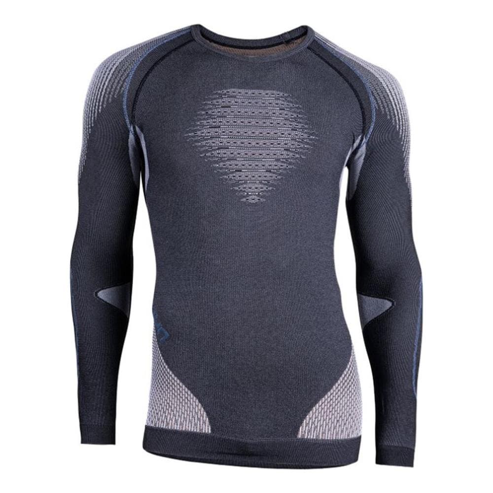 Evolution Base Layer Shirt Long Sleeves - S /m Anthracite Melange-blue-yellow Shiny - Foto 1