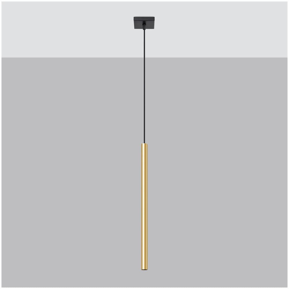Sollux Lighting Lampada A Sospensione Pastelo 1 Oro Lucido Sl.1195 - Moderno Lampade A Sospensione Splendore Dorato 100x8x8 Cm - Foto 2