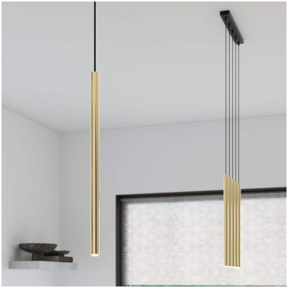 Sollux Lighting Lampada A Sospensione Pastelo 1 Oro Lucido Sl.1195 - Moderno Lampade A Sospensione Splendore Dorato 100x8x8 Cm - Foto 7