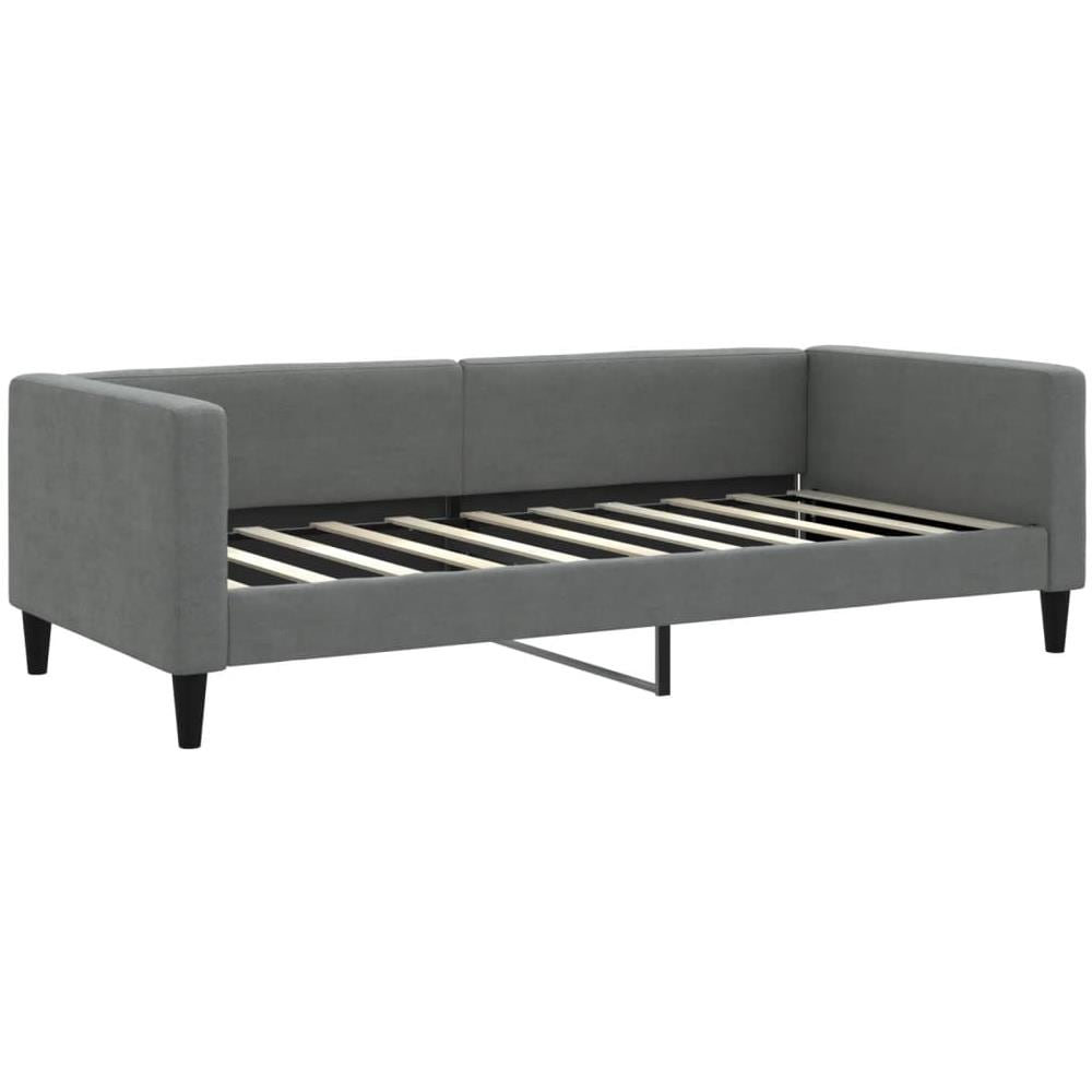 Letto Da Giorno Grigio Scuro 90x190 Cm In Tessuto - Foto 1