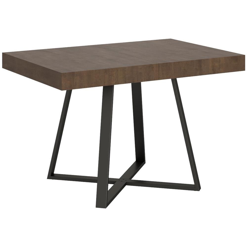 Tavolo allungabile 80x120/204 cm Abbraccio noce gambe antracite - Foto 1