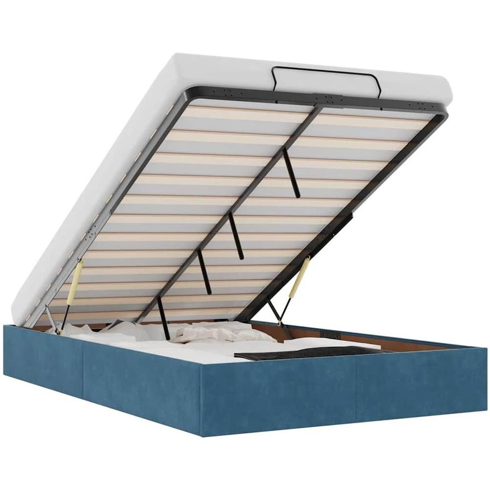 Struttura Letto Pouf Senza Materasso 120x190 cm Velluto - Foto 1