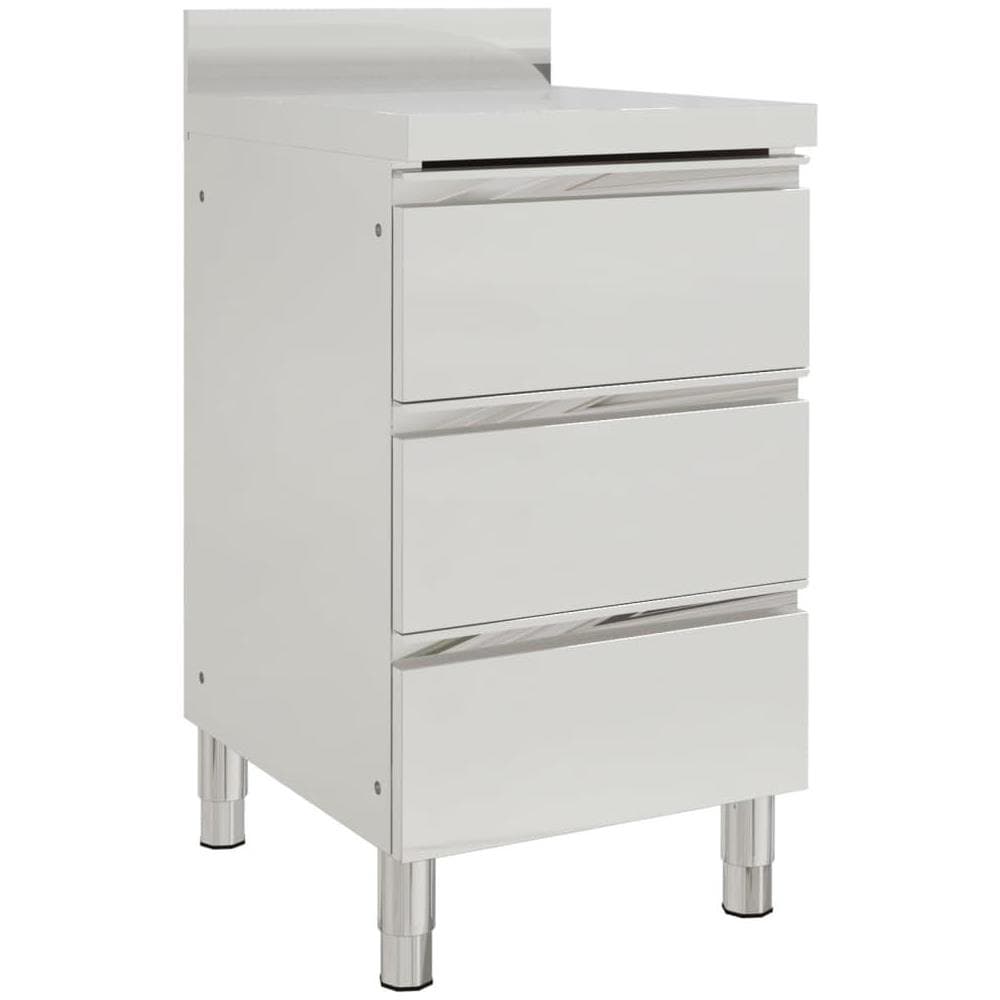 Mobiletti da Cucina Commerciale a 3 Cassetti 2 pz Acciaio Inox - Foto 2
