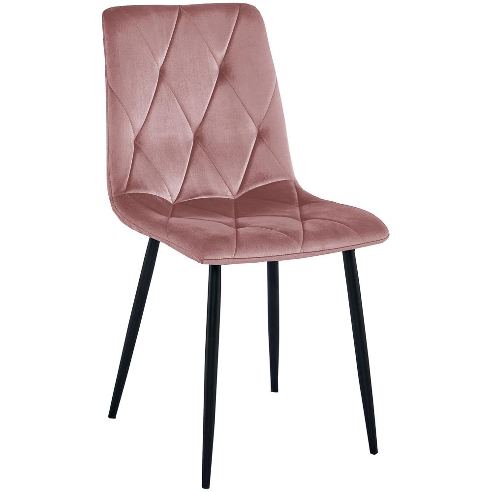Sedia TYRA - Rivestita in velluto rosa per soggiorno, sala da pranzo - Foto 1