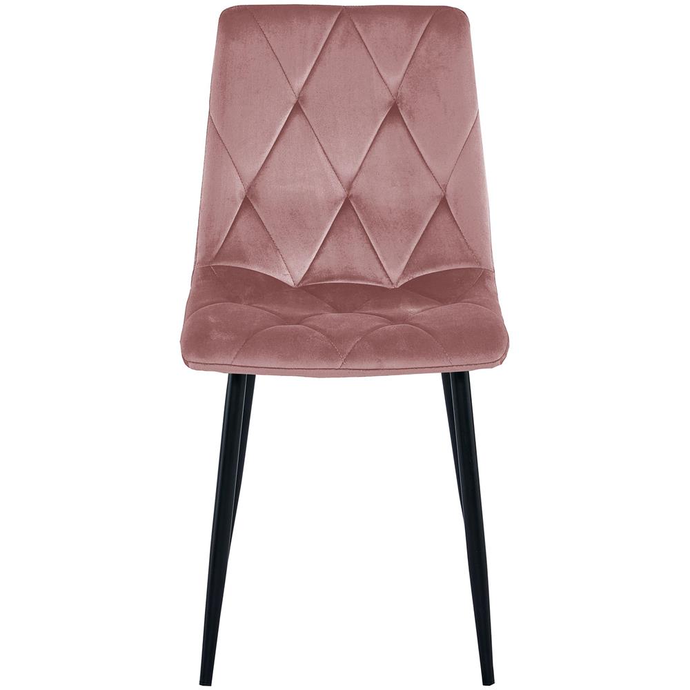 Sedia TYRA - Rivestita in velluto rosa per soggiorno, sala da pranzo - Foto 2