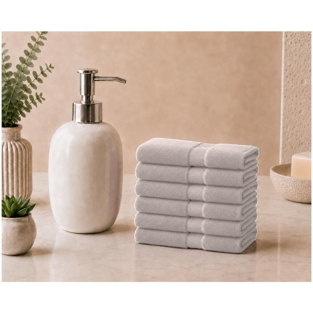 Set 6 Lavette 33x33 cm in Spugna di Cotone - Lunar Rock (Grigio Chiaro) - Foto 1