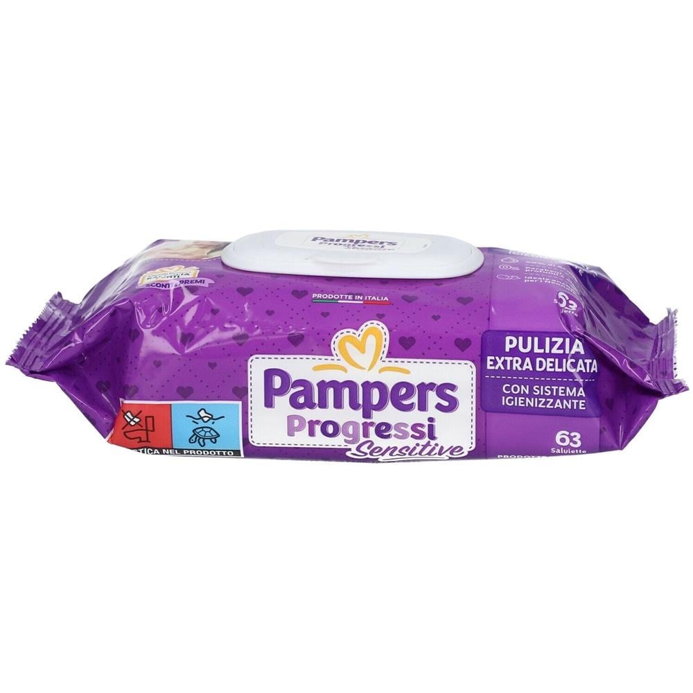 Pampers Progressi Salviette Sensitive Aloe Ricarica 63 Pezzi - Foto 2