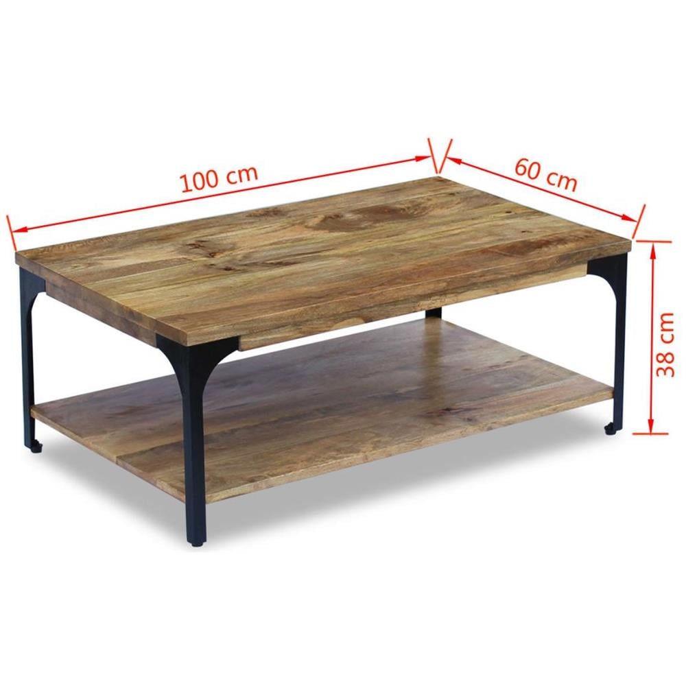 Tavolino Da Caffè In Legno Di Mango 100x60x38 Cm - Foto 14