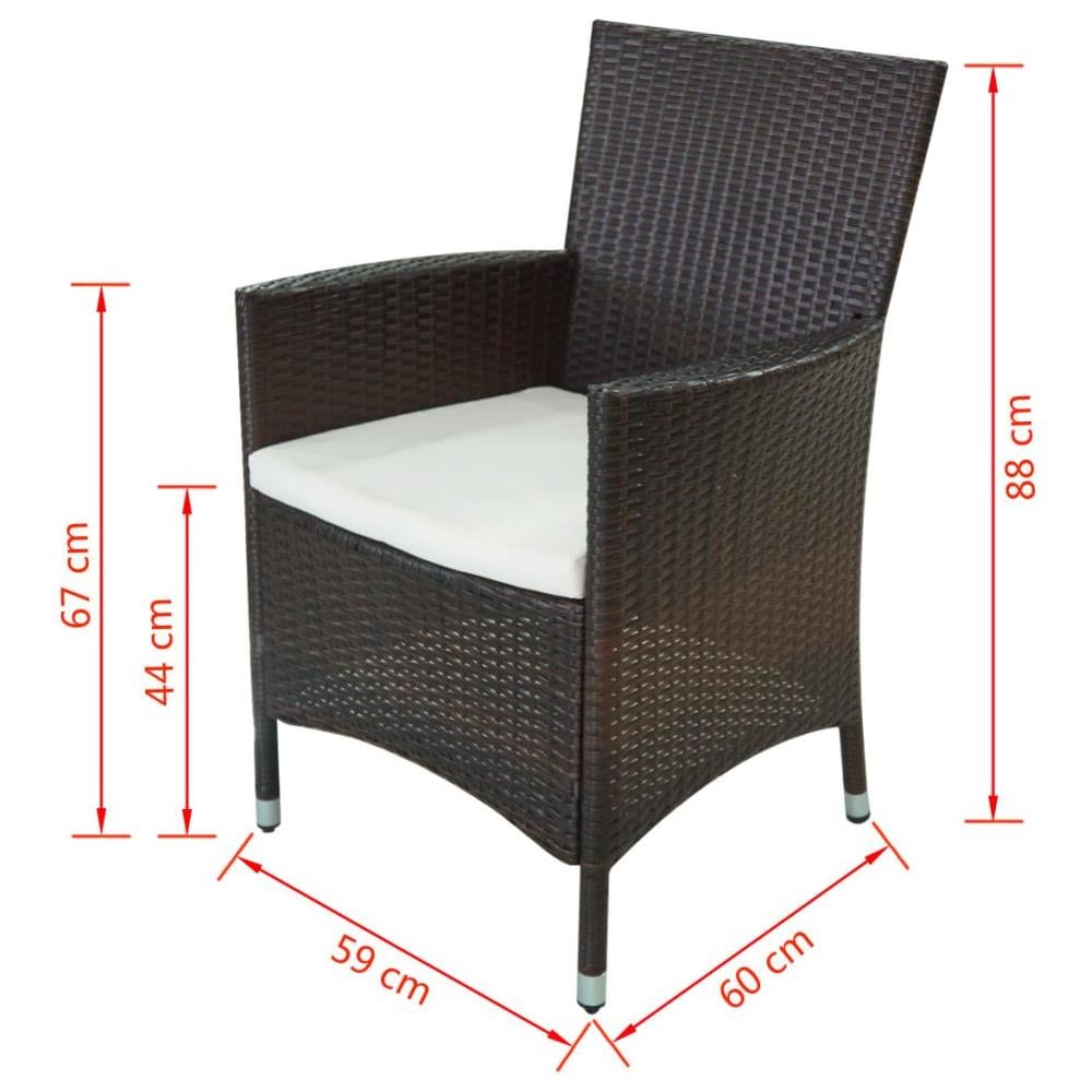 21 Pz Set Mobili Da Giardino In Polirattan Marrone - Foto 8