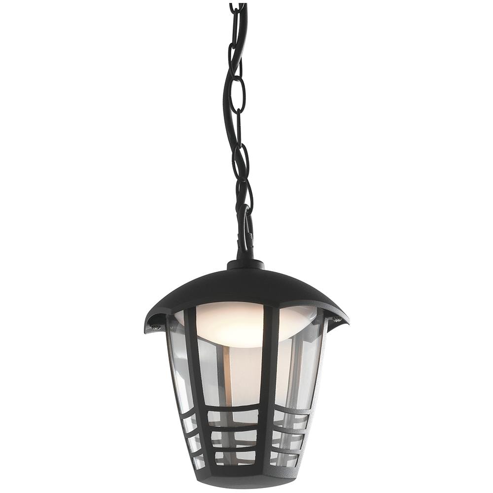 Lanterna Sospensa Catena Con Griglia Alluminio Nero Diffusore Policarbonato Led 12 Watt Luce Naturale Lant-cloe / s1 - Foto 1