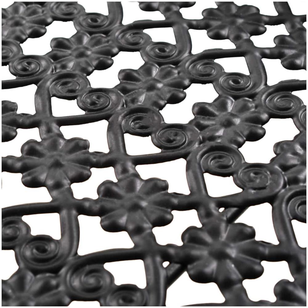 Tavolo Da Tè Pieghevole Vintage Metallo 58x35x72 Cm Nero - Foto 7