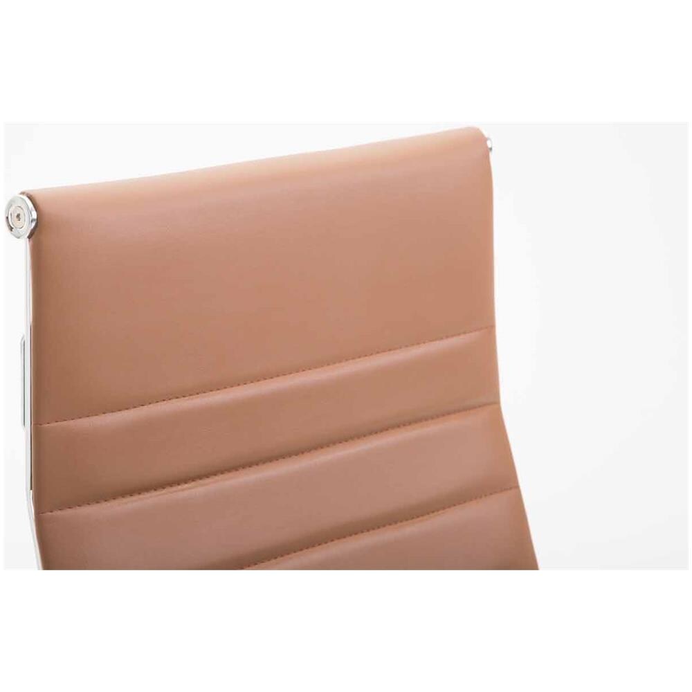 Sedia Ufficio Girevole Kolumbus in Similpelle I Sedia Scrivania Alto Schienale I Sedia Studio Regolabile in Altezza I Sedia con Braccioli Marrone - Foto 3