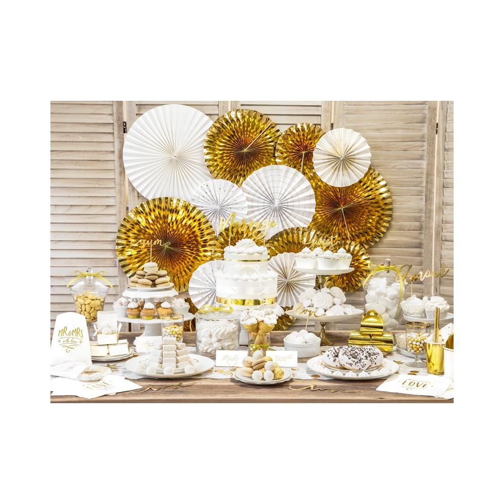 Partydeco - 3 Rosoni Di Carta Dorati - Foto 3