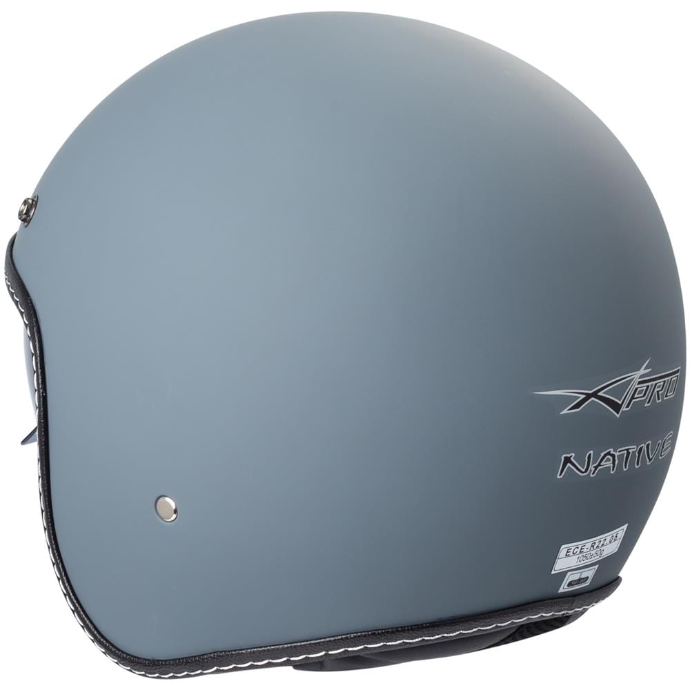 Casco Moto Jet Cafe Racer Omologato Ece 22-05 Parasole Scooter Grigio Opaco S - Foto 2