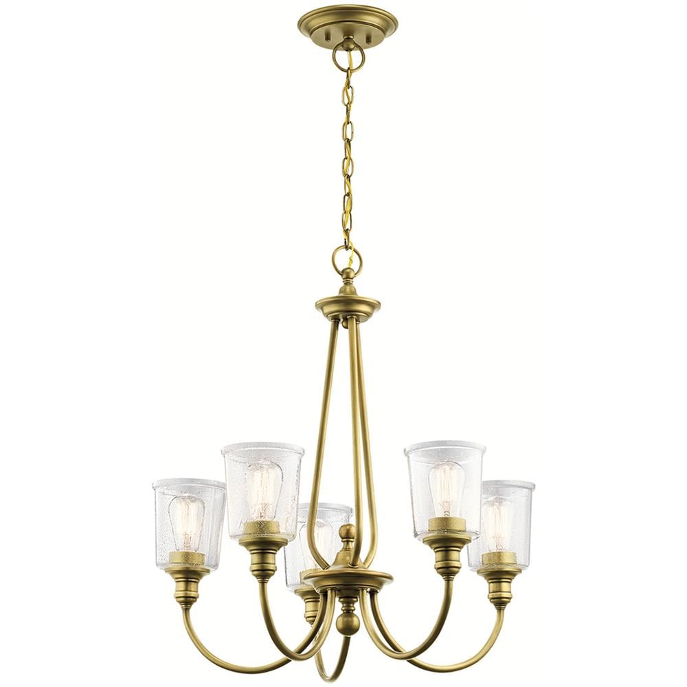 Lampadario A 5 Luci, Ottone Naturale, Attacco E27 - Foto 1