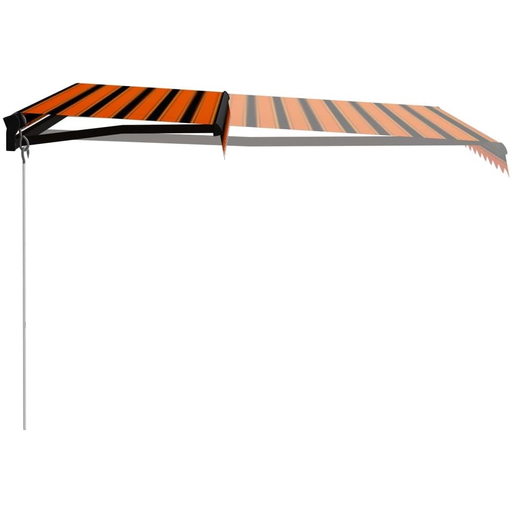 Tenda Da Sole Retrattile Manuale 350x250 Cm Arancione E Marrone - Foto 2