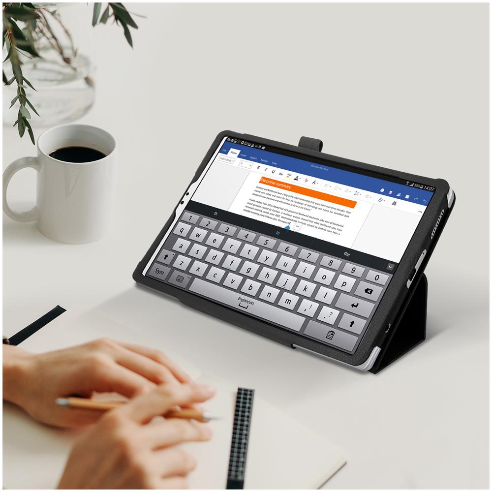 Custodia Samsung Galaxy Tab A7 Lite Con Porta-pennino Copertina Supporto Nera - Foto 2