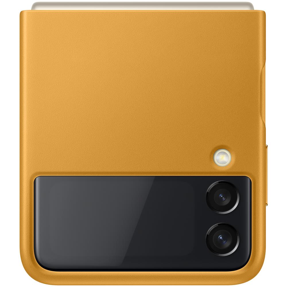 Custodia Leather Cover Ef-vf711lyegww Per Galaxy Z Flip 3 2021 Sm-f711 Giallo Mustard - Foto 2