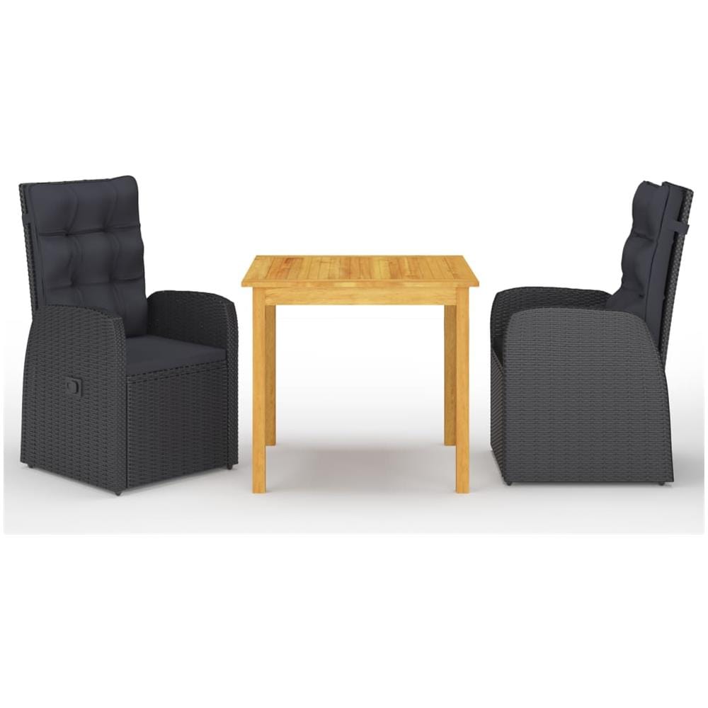 Set Mobili da Pranzo per Giardino 5 pz Nero - Foto 1
