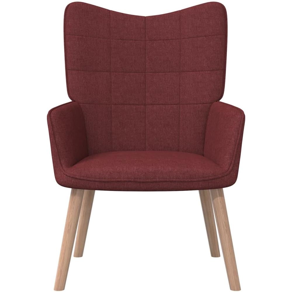 Poltrona Relax con Poggiapiedi Rosso Vino in Tessuto - Foto 3