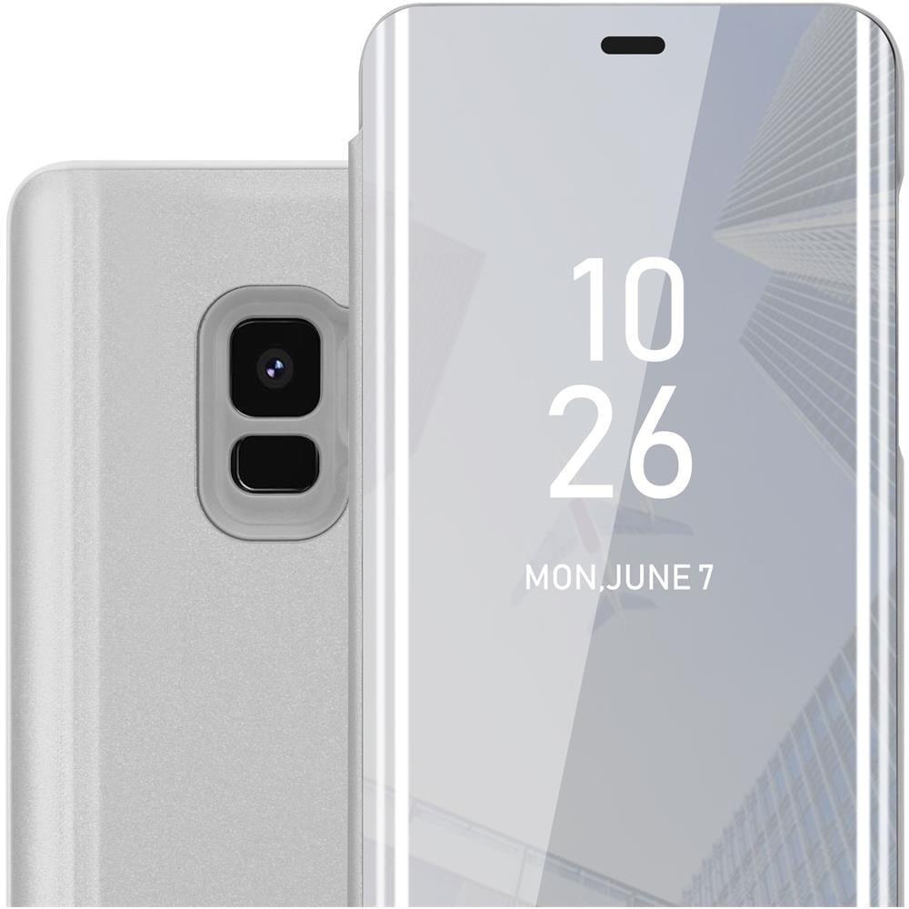 Custodia Compatibile Con Samsung Galaxy S9 In Agata Argento - Clear View Specchio Coperchio Protettivo Con Funzione Di Supporto Protezione A 360 Gradi - Foto 1