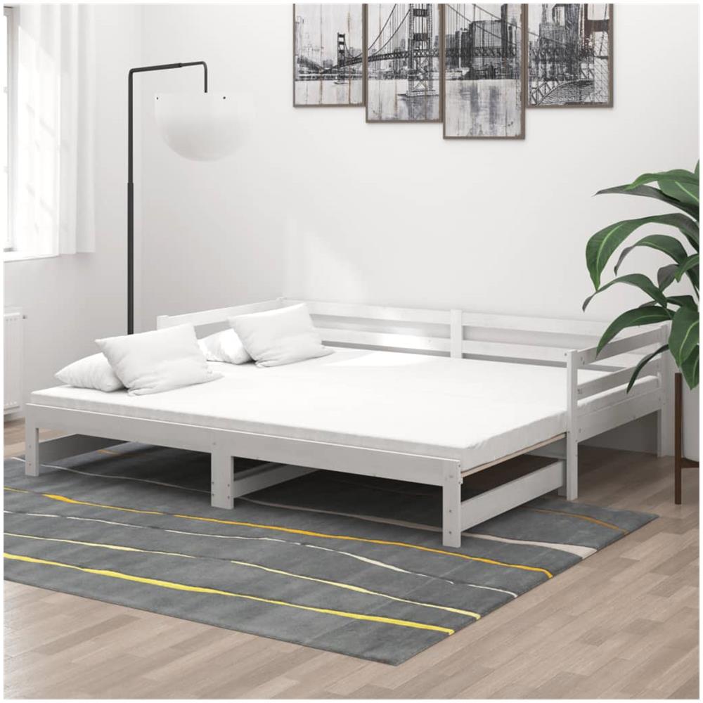 Dormeuse Estraibile 2x (90x200) Cm Bianca In Massello Di Pino - Foto 1