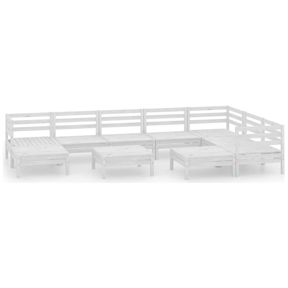 Set Divani Da Giardino 10 Pz Bianco In Massello Di Pino Bianco - Foto 2