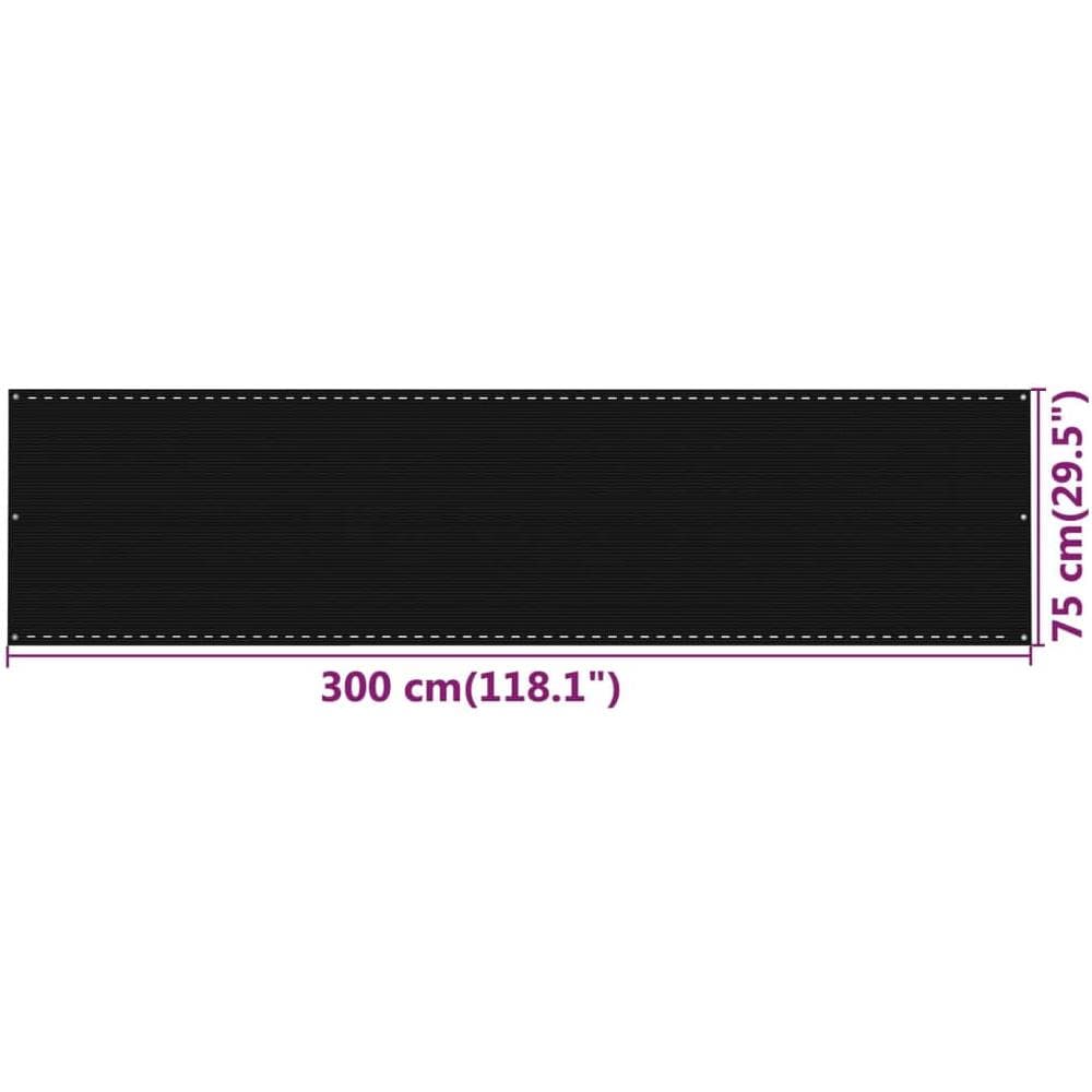 Paravento Da Balcone Nero 75x300 Cm In Hdpe - Foto 5