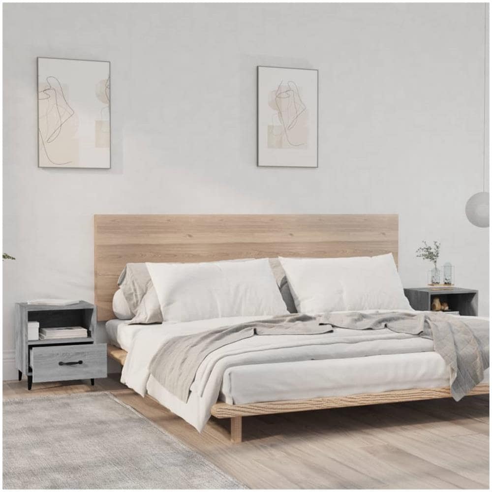 Comodini 2 Pz Grigio Sonoma In Legno Multistrato - Foto 1