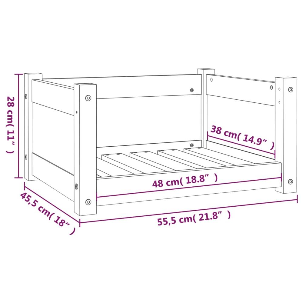 Cuccia Per Cani Miele 55,5x45,5x28 Cm Legno Massello Di Pino - Foto 2