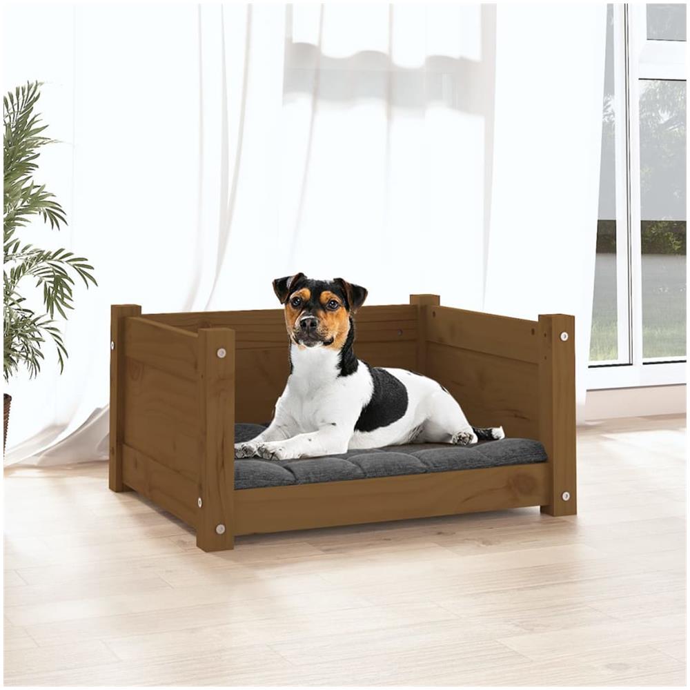 Cuccia Per Cani Miele 55,5x45,5x28 Cm Legno Massello Di Pino - Foto 7